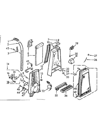 Handle and bag housing