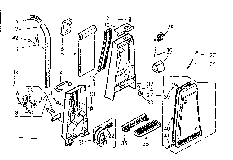 Handle and bag housing