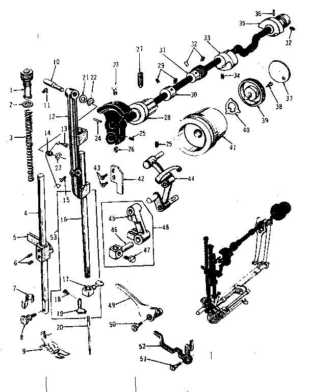 Main shaft arm assembly