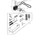 Kenmore 15813032 motor and attachment parts diagram
