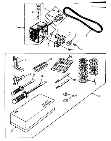 Motor and attachment parts