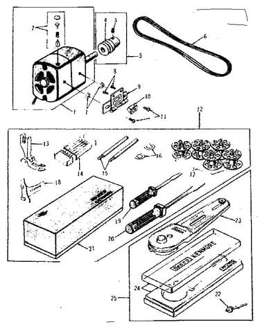 Motor and attachment parts