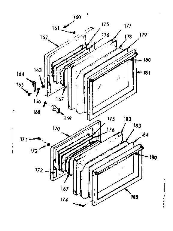 Full glass oven door