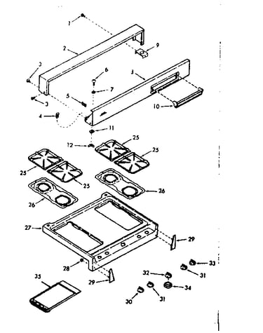Backguard and main top section
