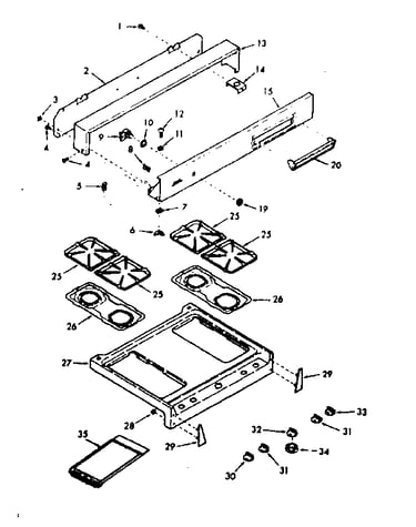 Backguard and main top section