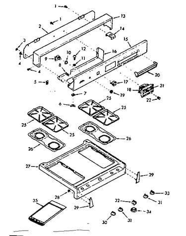 Backguard and main top section