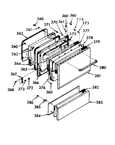 Oven door section
