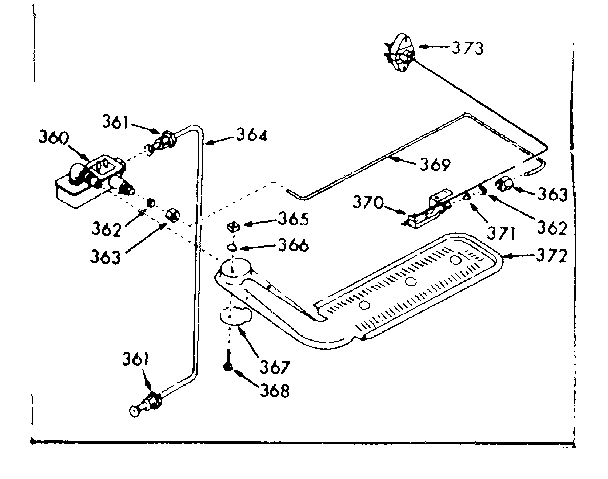 Upper oven burner section