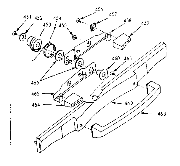 Component breakdown for door handle