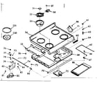 Kenmore 1039317100 main top section, pan and ring kit diagram