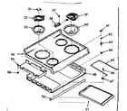 Kenmore 1039747120 main top section, pan and ring kit diagram