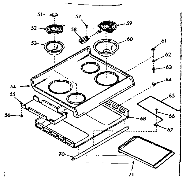 Main top section, pan and ring kit