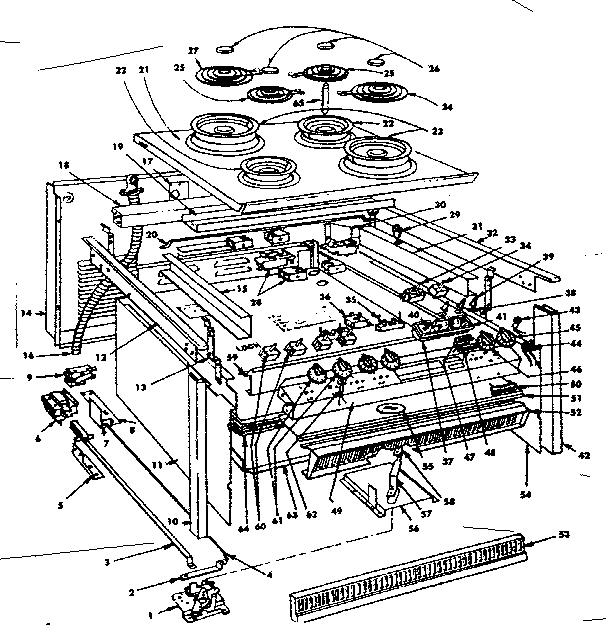 Top section and outer body parts