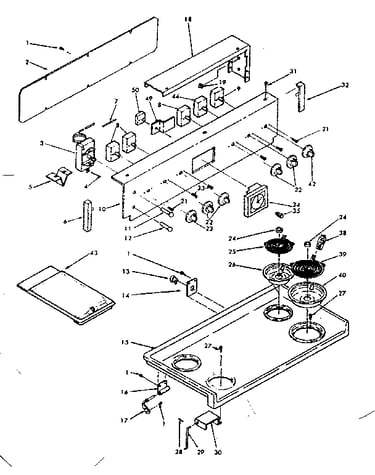Backguard and cooktop assembly