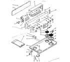 Kenmore 6289137140 backguard and cooktop assembly diagram