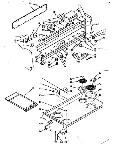 Backguard and cooktop assembly