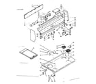 Kenmore 6289477100 backguard and cooktop assembly diagram