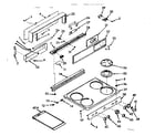 Kenmore 6477157023 backguard and main top section diagram