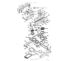 Kenmore 6479167020 backguard and main top section diagram