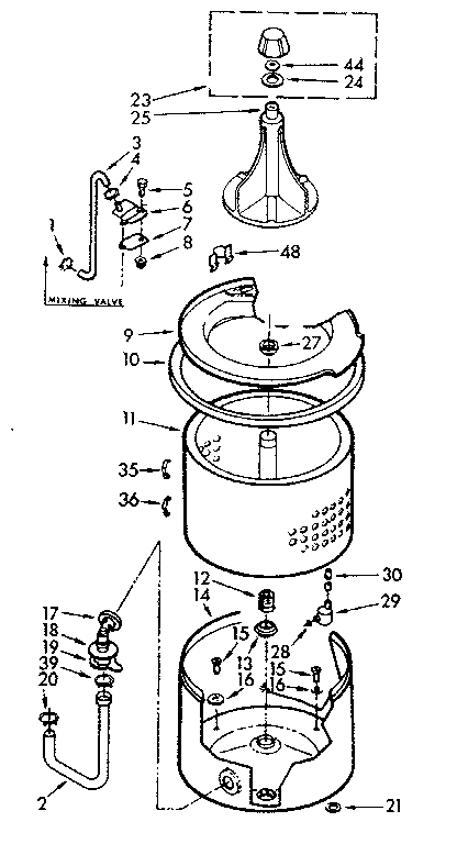 TUB AND BASKET ASSEMBLY