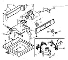 Kenmore 1107003502 top and console assembly diagram