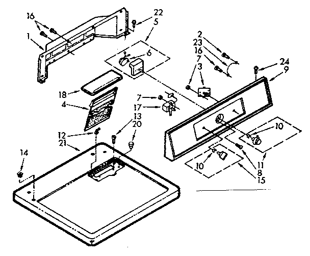 Top and console assembly