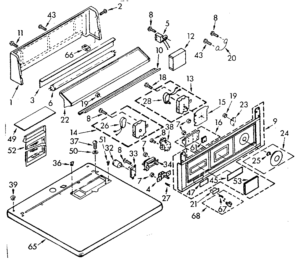 Top and console assembly