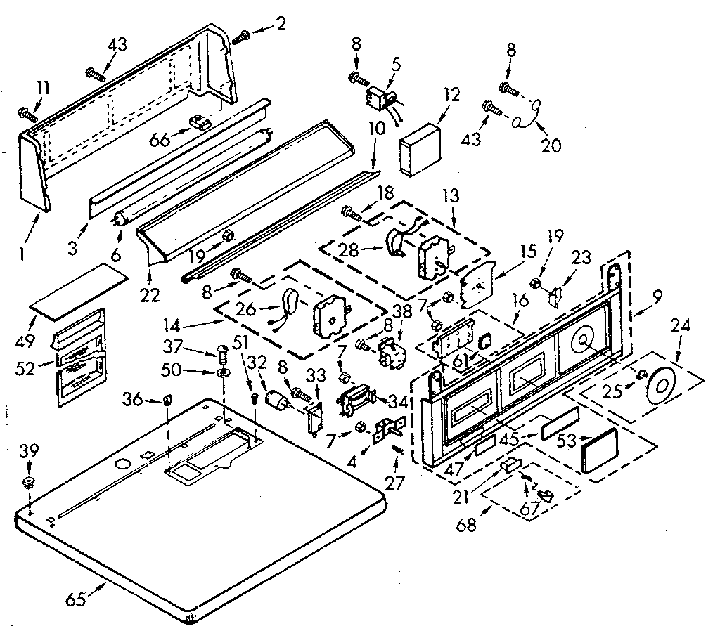 Top and console assembly