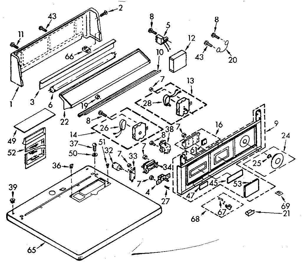 Top and console assembly