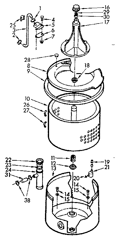 Tub and basket assemly