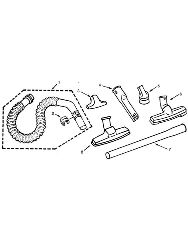 Hose and attachment parts