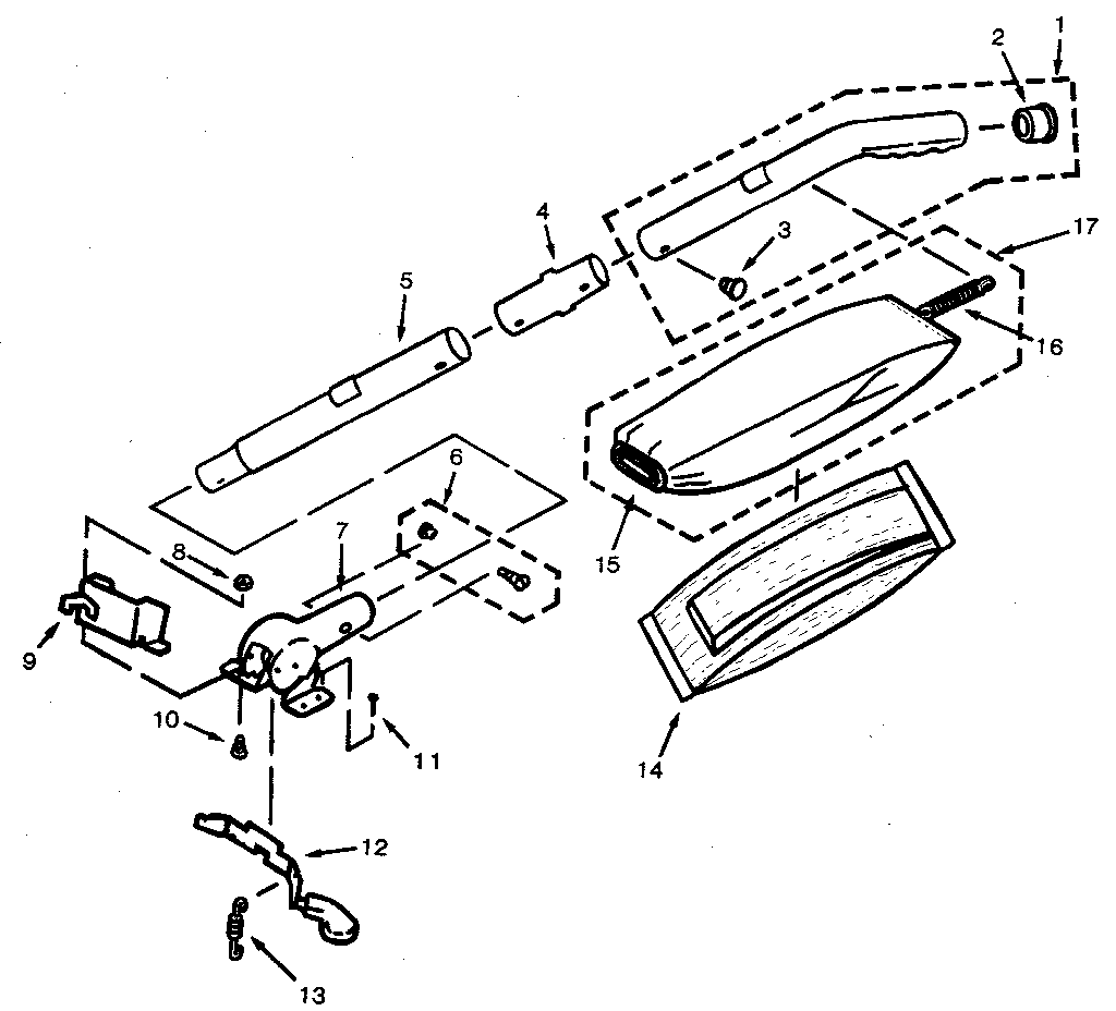 Handle and bag housing