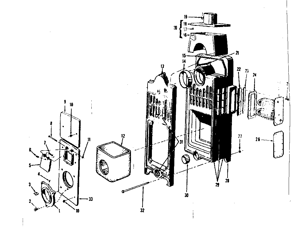 Combustion chamber and flue collector