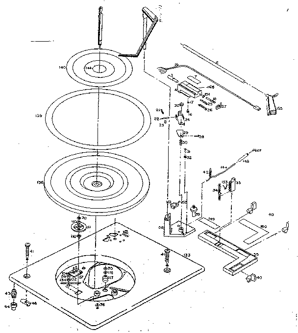 Record changer (above baseplate)