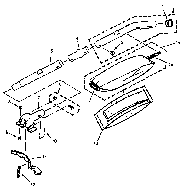 Handle and bag housing