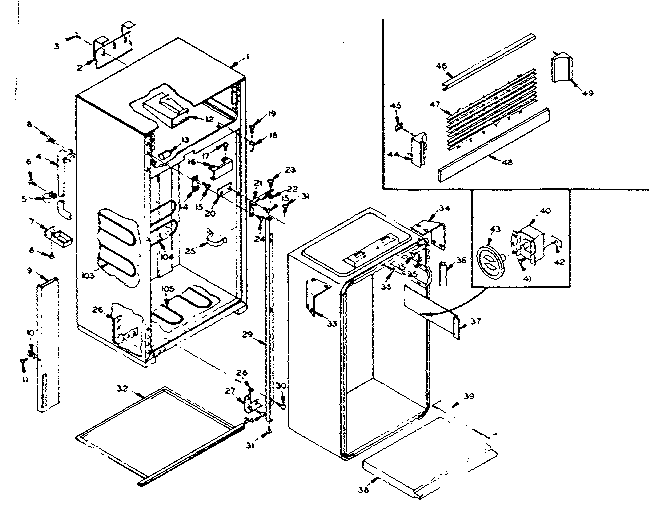 Freezer cabinet parts