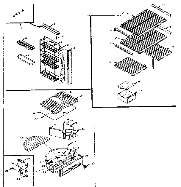 Refrigerator interior liner accessories