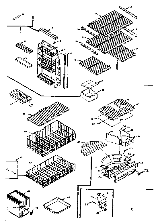 Refrigerator interior liner accessories