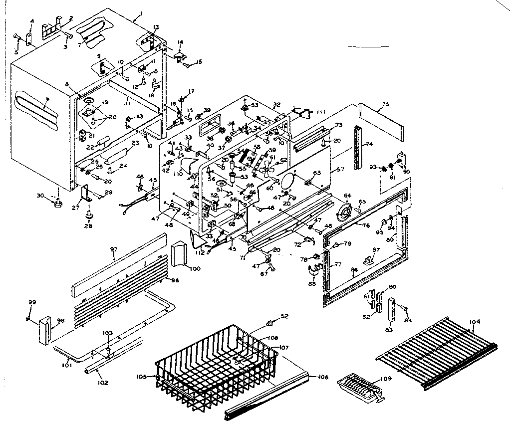 Freezer cabinet parts