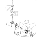 Kenmore 11081860600 brake, clutch, gearcase, motor and pump diagram