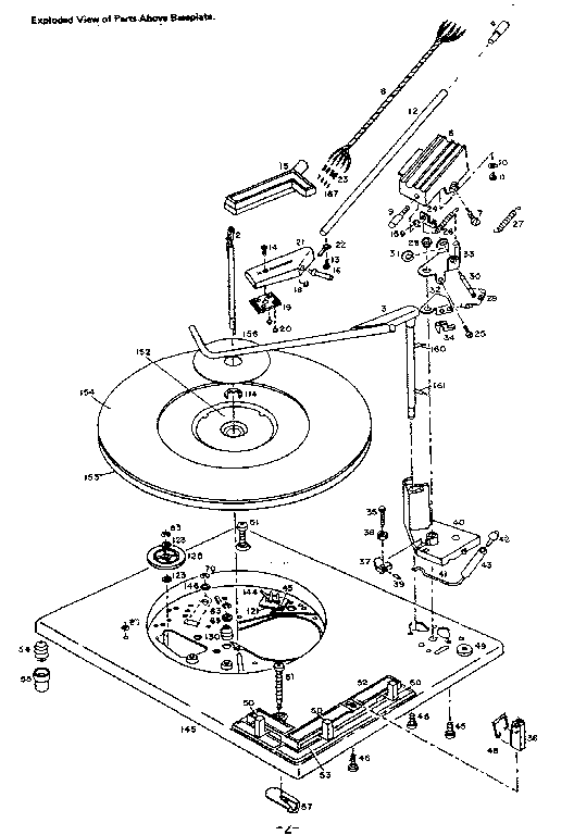 Parts above baseplate.