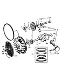 Crankshaft, flywheel, camshaft and piston group