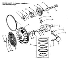 Onan BG-MS3272A crankshaft, flywheel, camshaft and piston group diagram