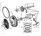 Onan BF-MS2379B crankshaft, flywheel, camshaft and piston group diagram