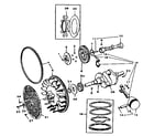 Onan BF-MS3271E crankshaft, flywheel, camshaft and piston group diagram