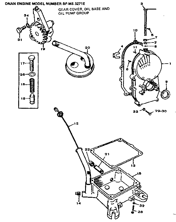 GEAR COVER, OIL BASE AND OIL PUMP GROUP