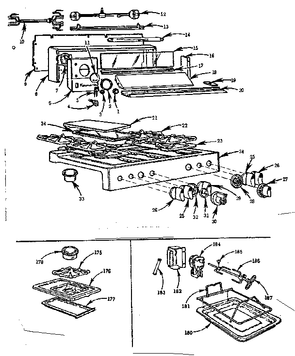 Backguard and main top and optional equipment