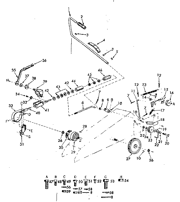 Idler and breaking assembly