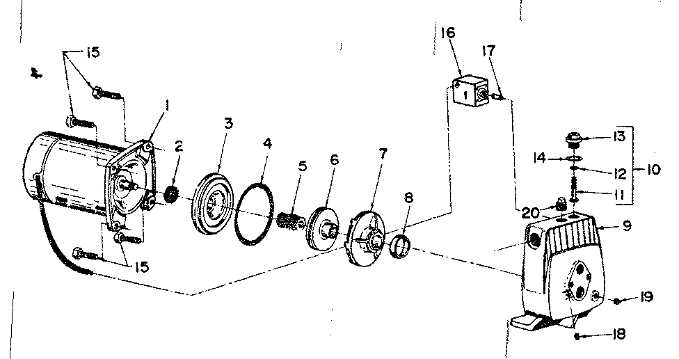 Motor and pump assembly