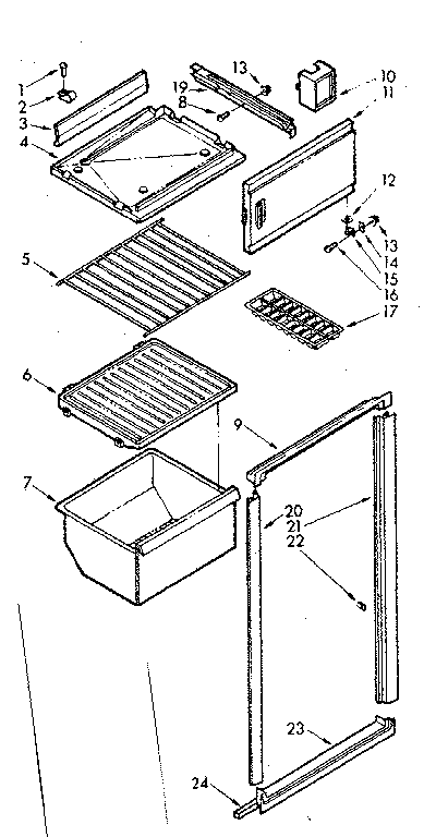 Breaker and shelf parts